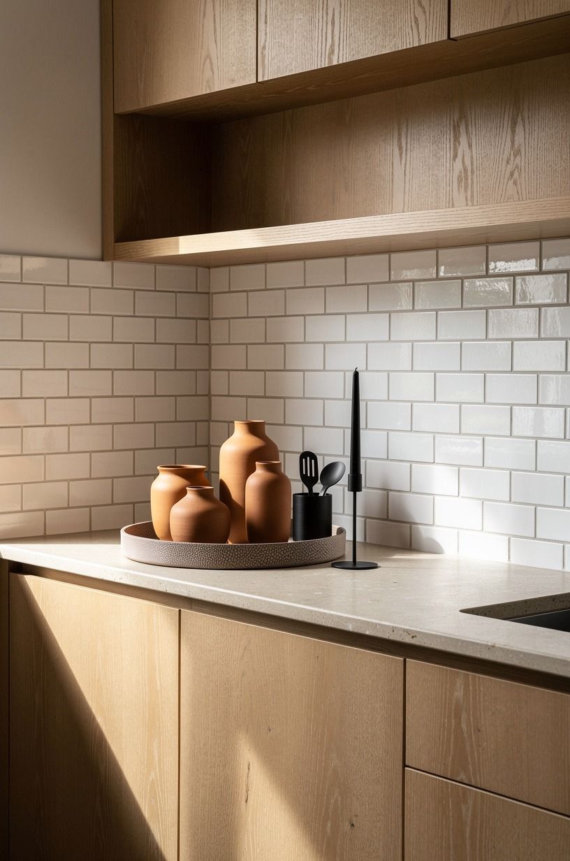 Layer handmade subway tile under stone counters or skip it?