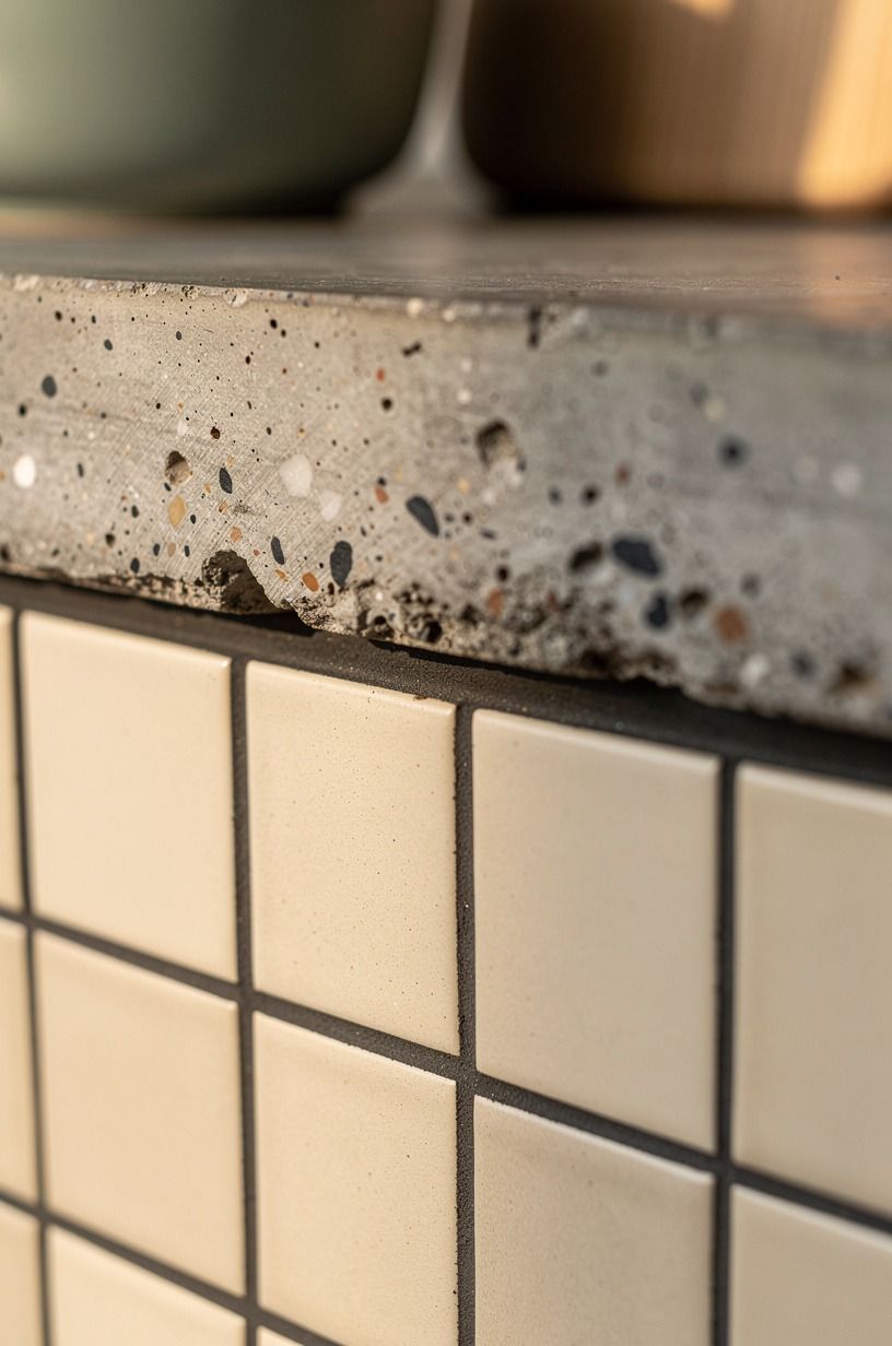 Build contrast with charcoal grout lines