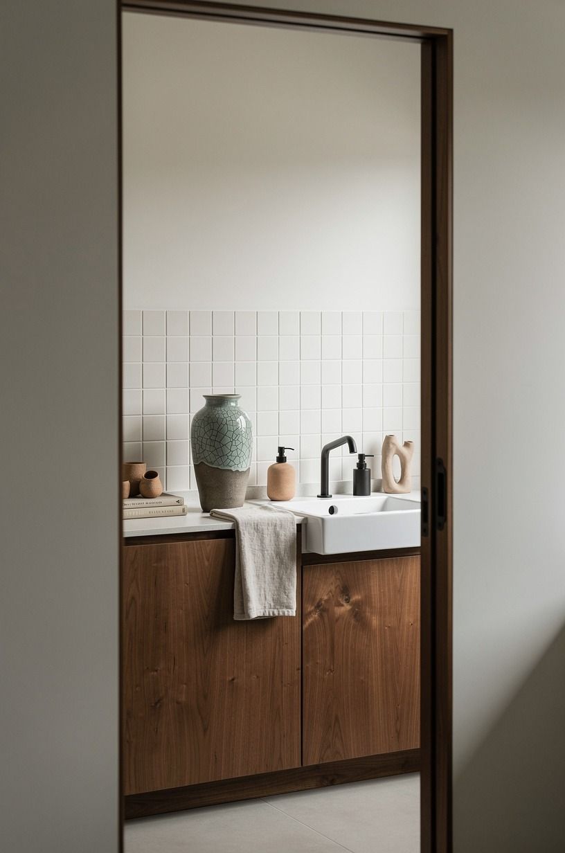 Keep the sink wall calm and seamless