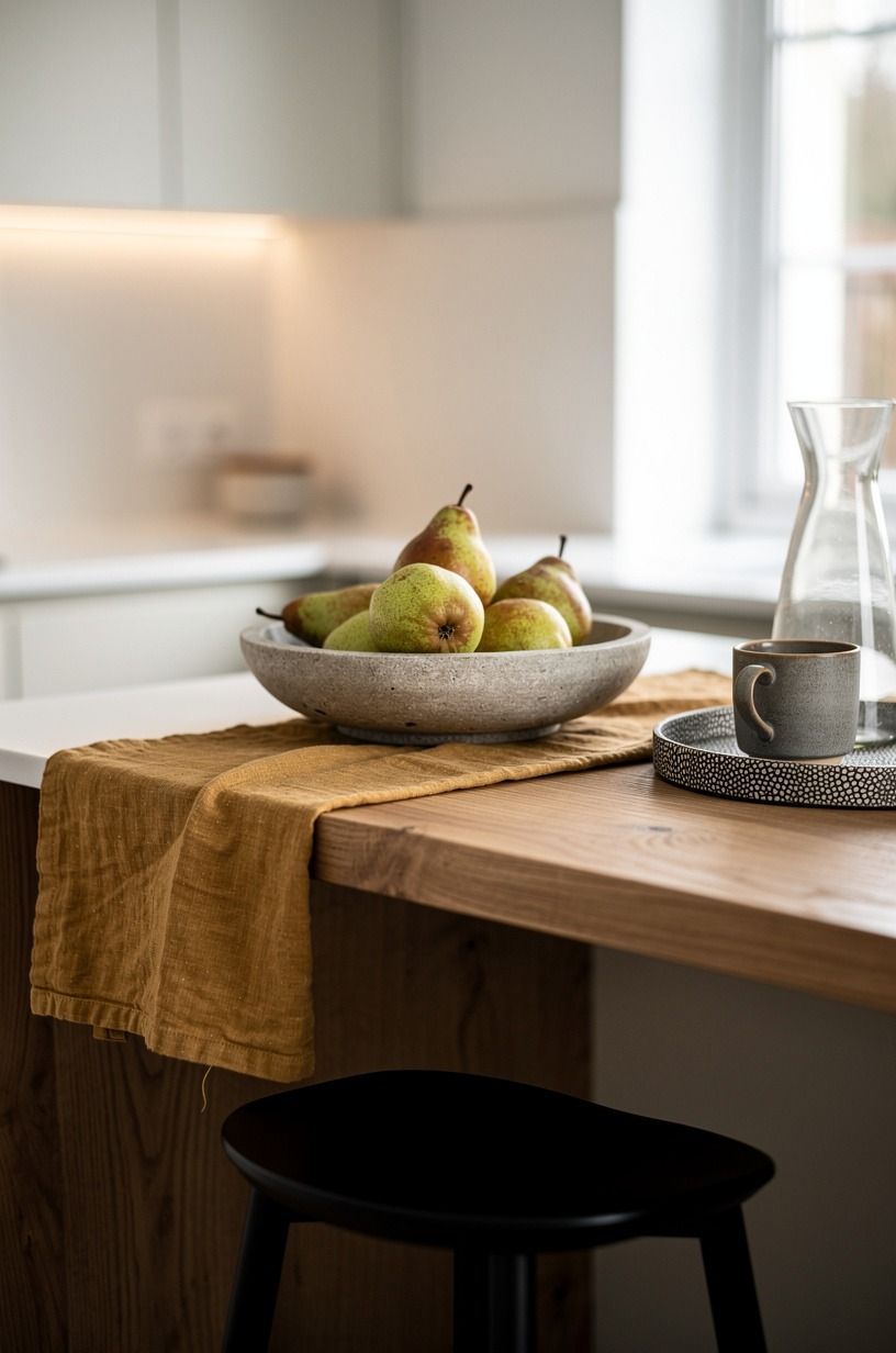 Kept one stone bowl for daily fruit