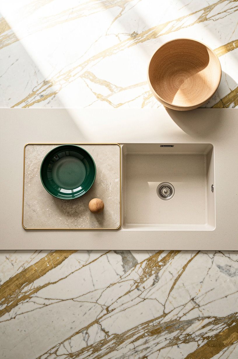 Float a stone drainboard beside the basin (The Dry-Side Discipline)