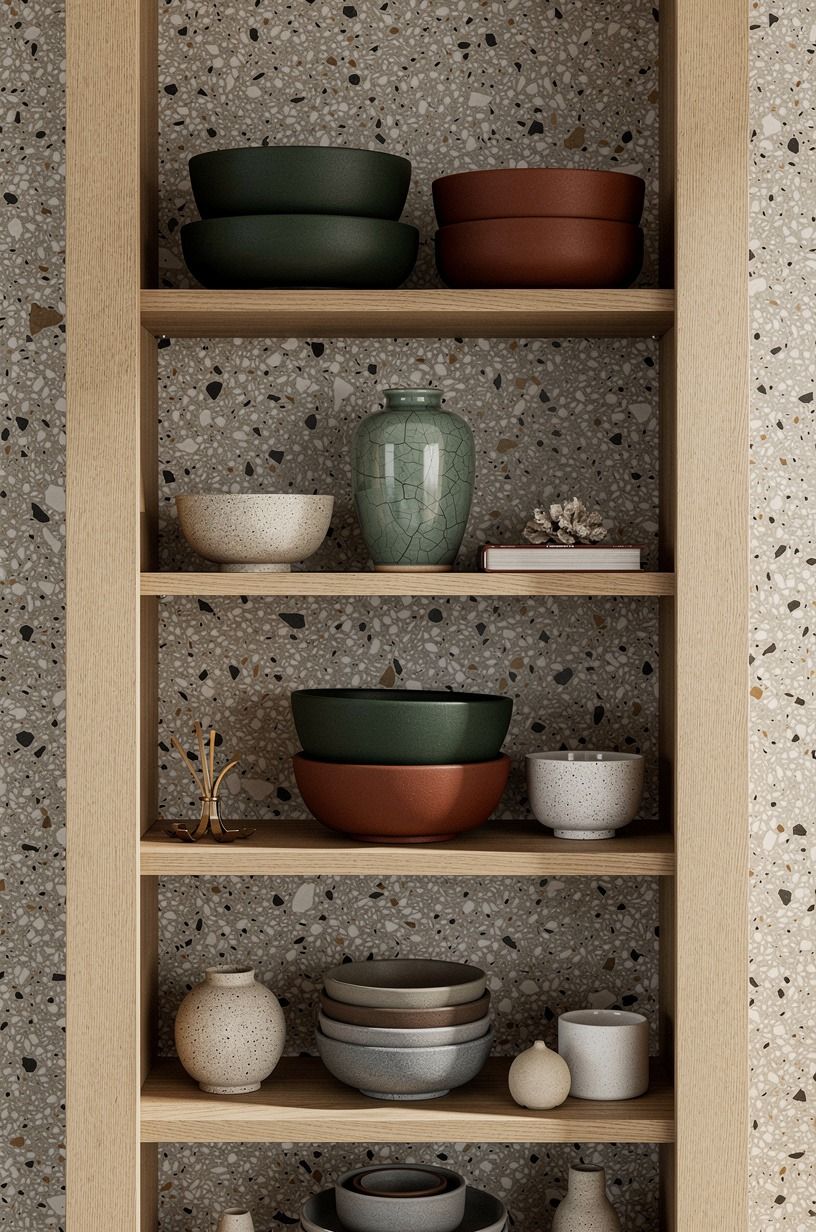 Start a tonal stack of stoneware bowls