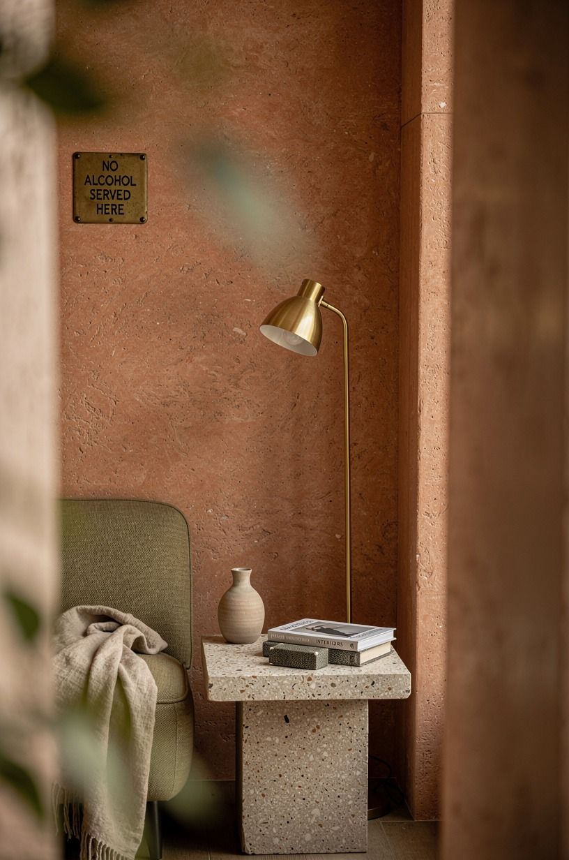 anchor the corner with a brass floor lamp