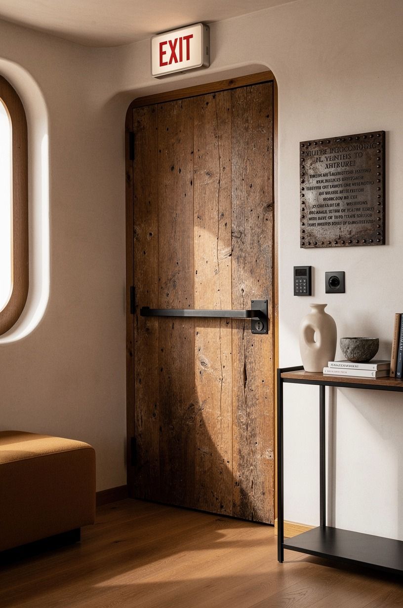 build a small exit moment at the door