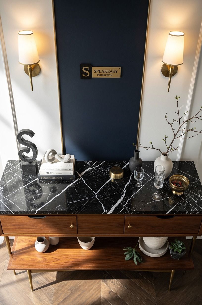 hang warm sconces on the side walls