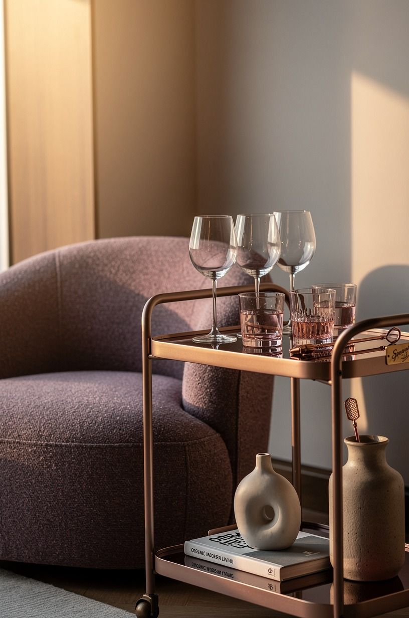 stock the bar cart with a small set of glassware