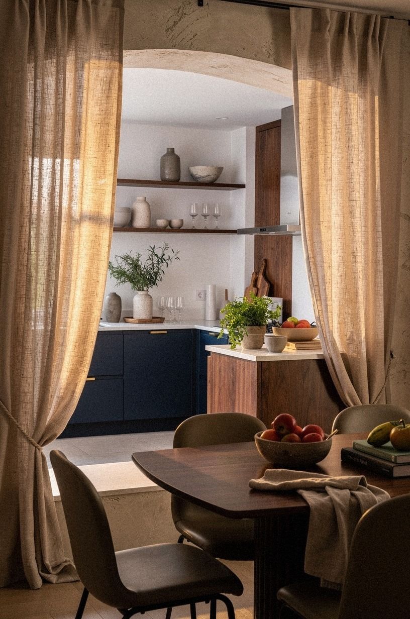 frame a window with raw linen instead of patterned fabric
