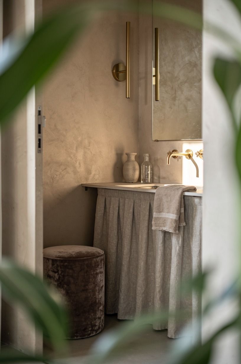 Tuck a skirted sink under the counter