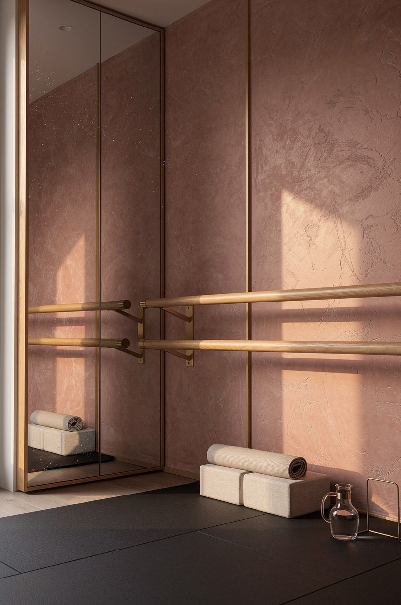 Install a ballet barre beneath tall mirrors
