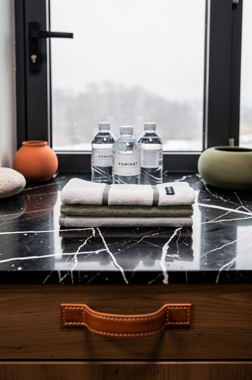 Create a hydration shelf near the doorway