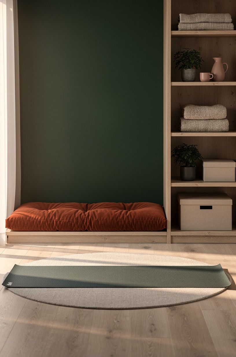 Place a round rug under the stretching spot