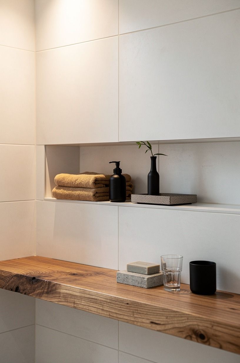 Float a niche across the back wall