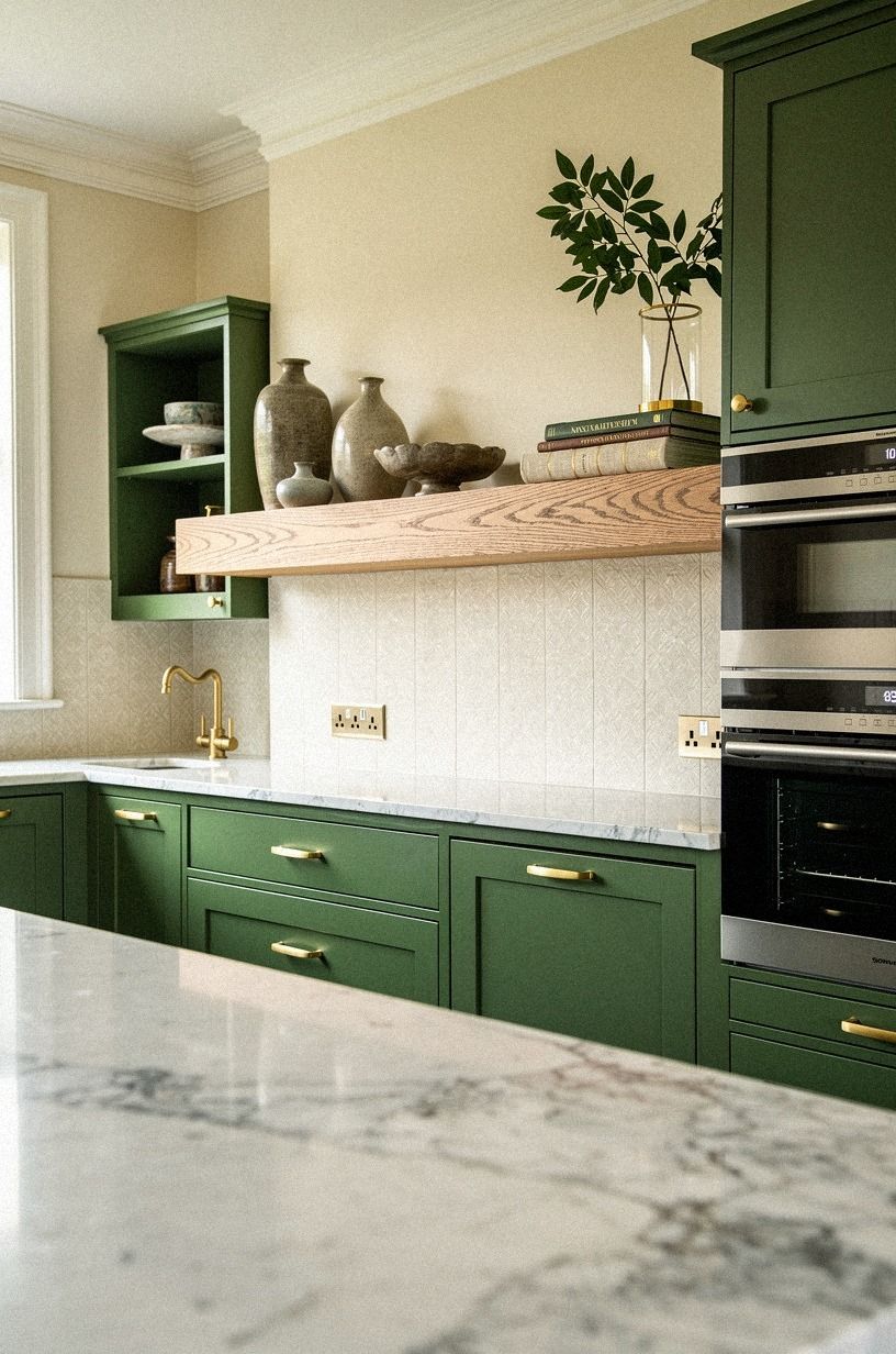 float a chunky wood mantel even if you don't have a fireplace