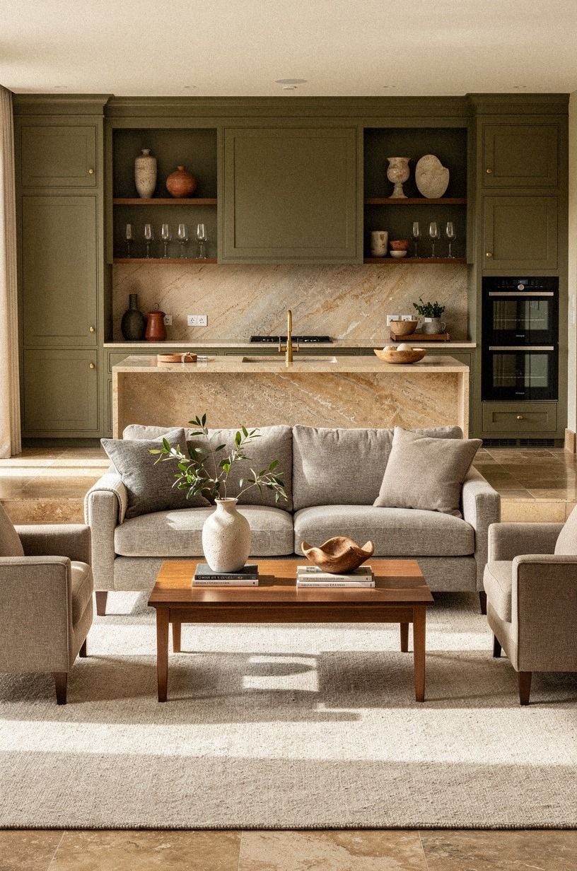 ground the living zone with an undyed wool rug