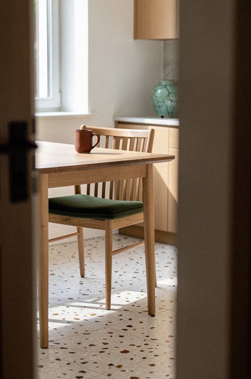 Tuck in a slatted oak bench on the open side