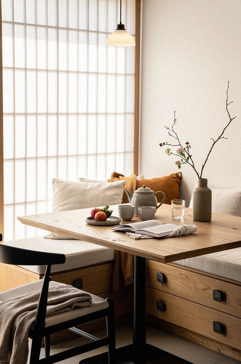 Hang a single shoji panel as the backdrop