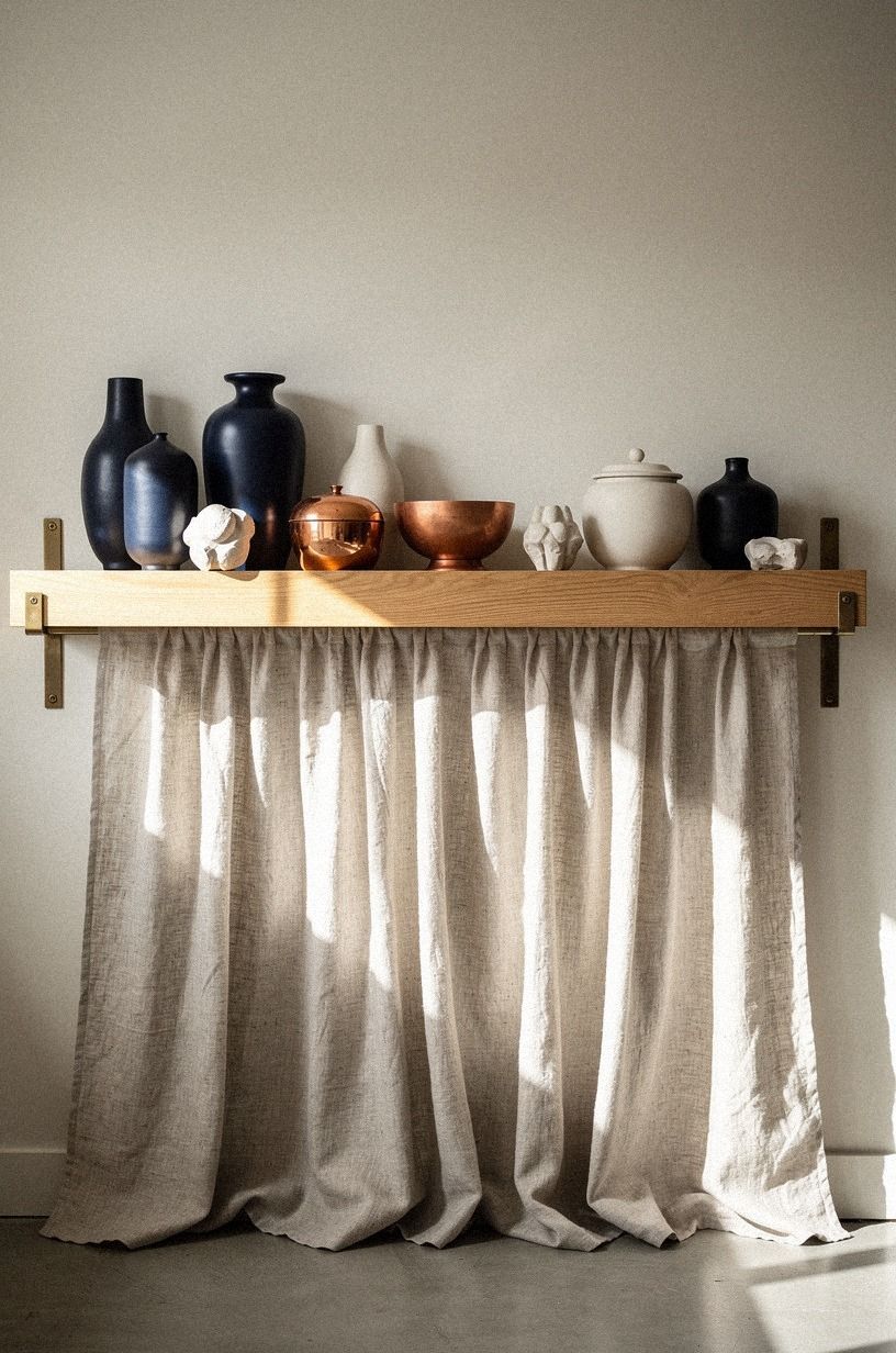 Run a low shelf along the dining wall