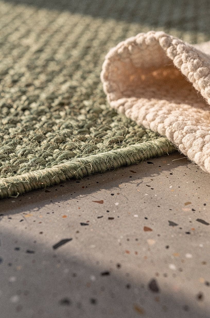 Frame the dining zone with a jute rug