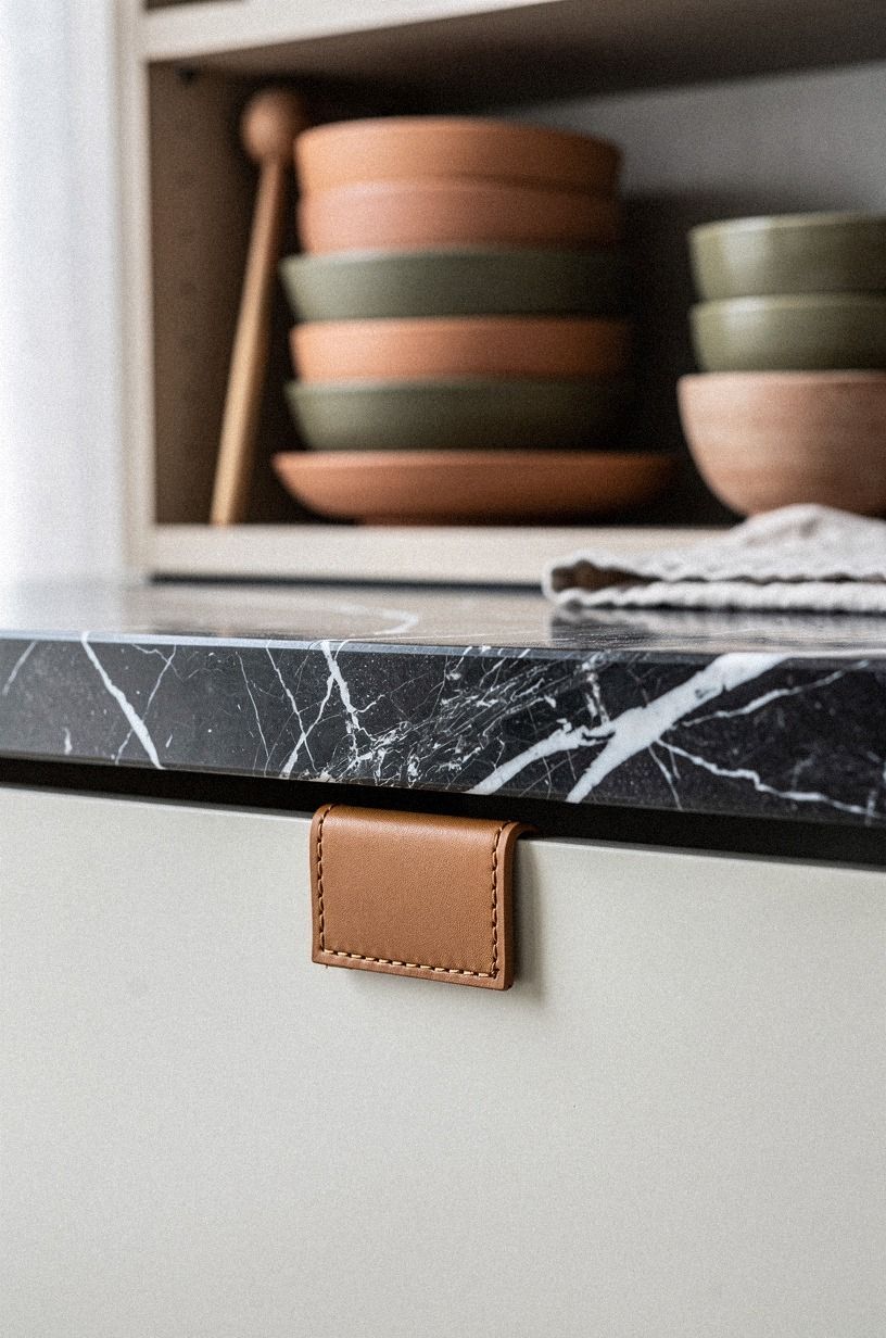 Span three open shelves for stacked dishware