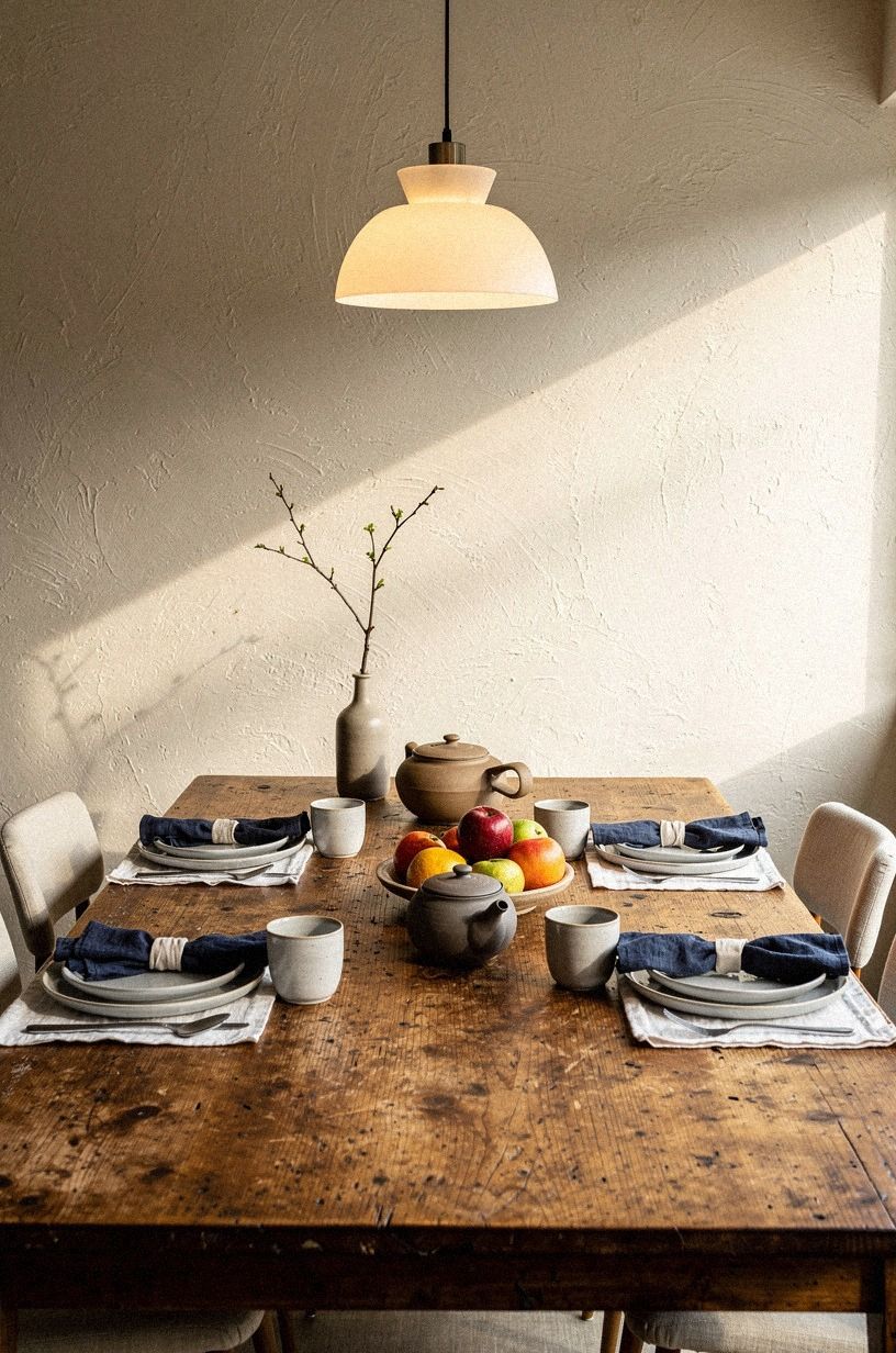 Stack linen napkins at every place setting