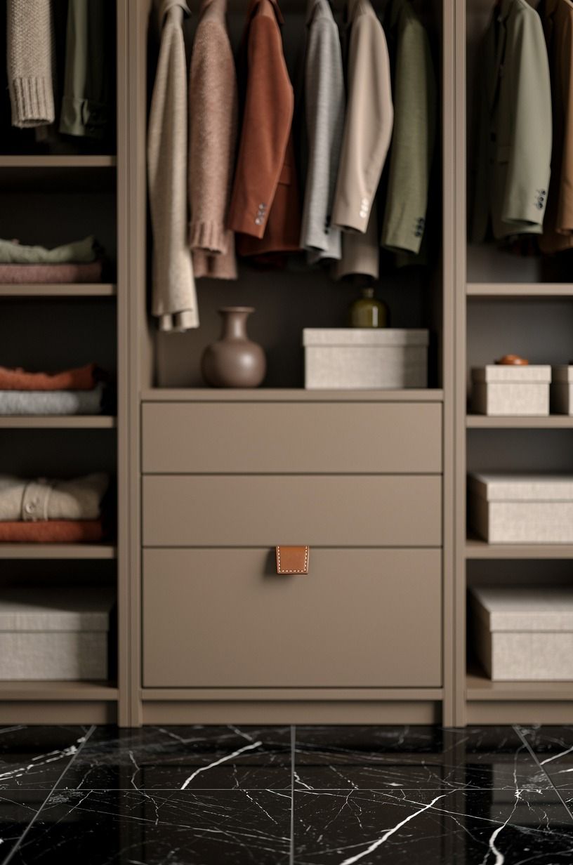 Paint wardrobe interiors a warm taupe