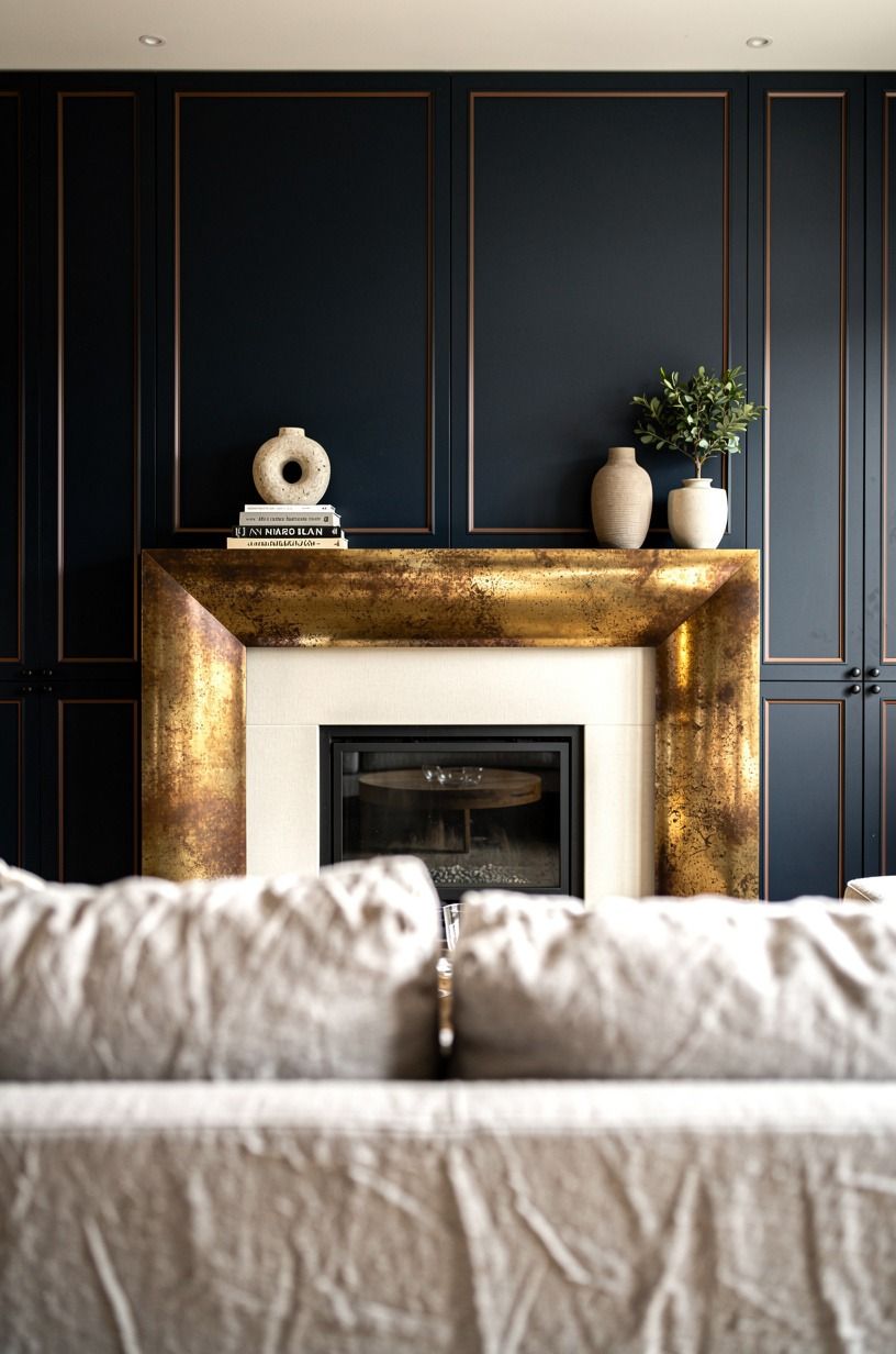 Frame the fireplace with matching panels