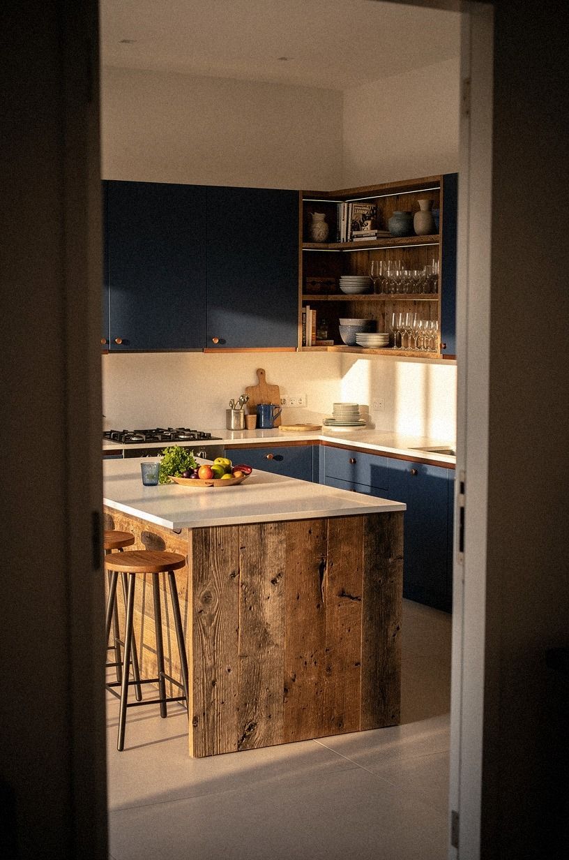 Match the edge profile to a reclaimed teak trim