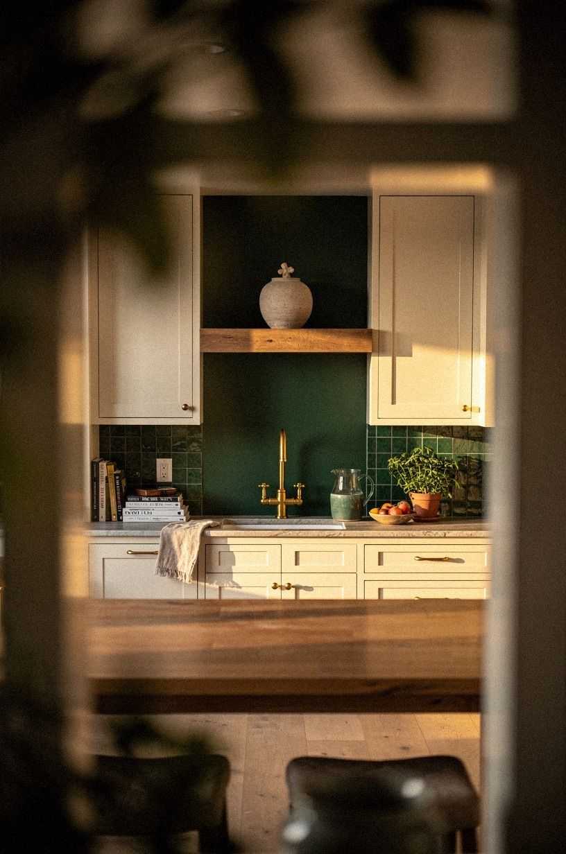 Plant one quiet thing above the backsplash