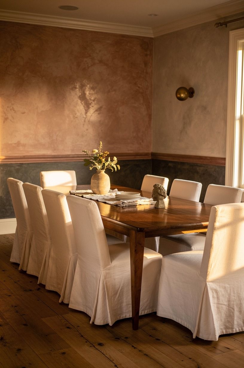 Slipcover dining chairs in crisp white linen