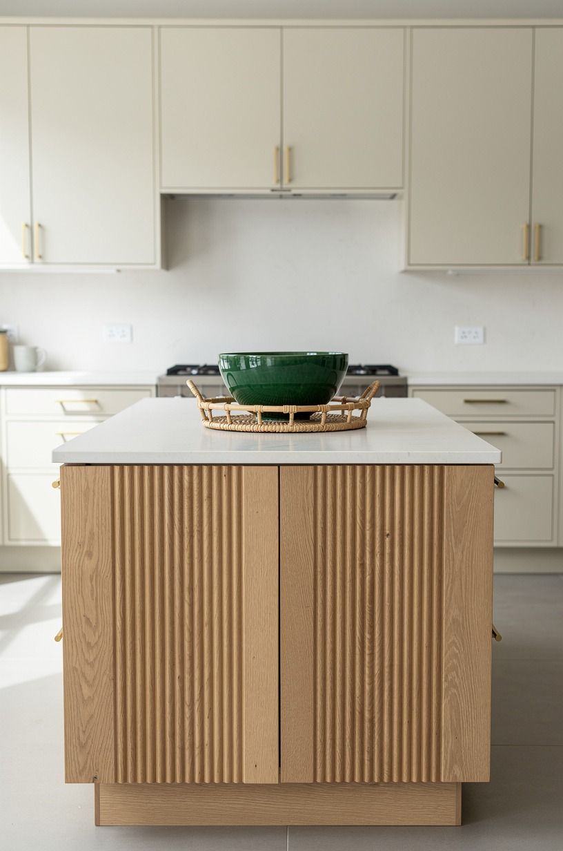 Add fluted oak end panels