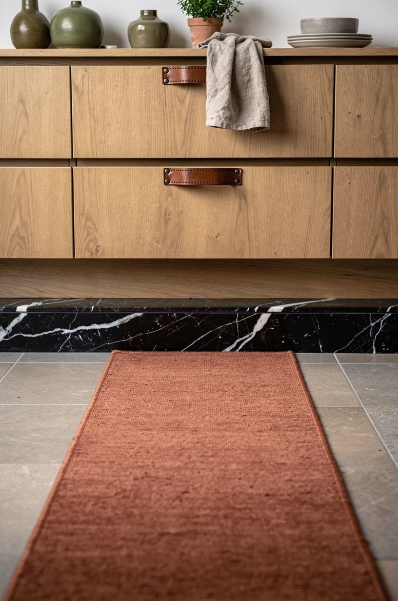Use oak toe kicks for a built-in look