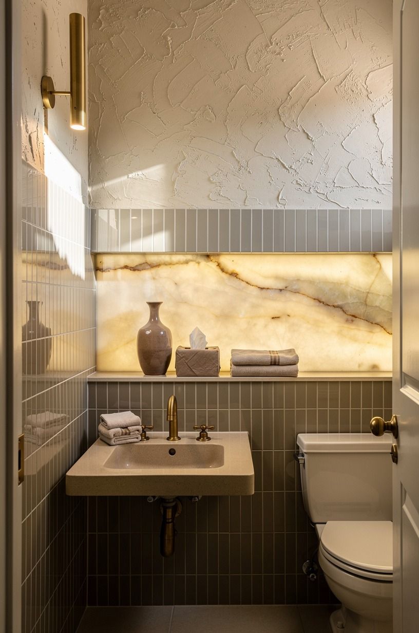 Wrap the walls in glossy vertical tile