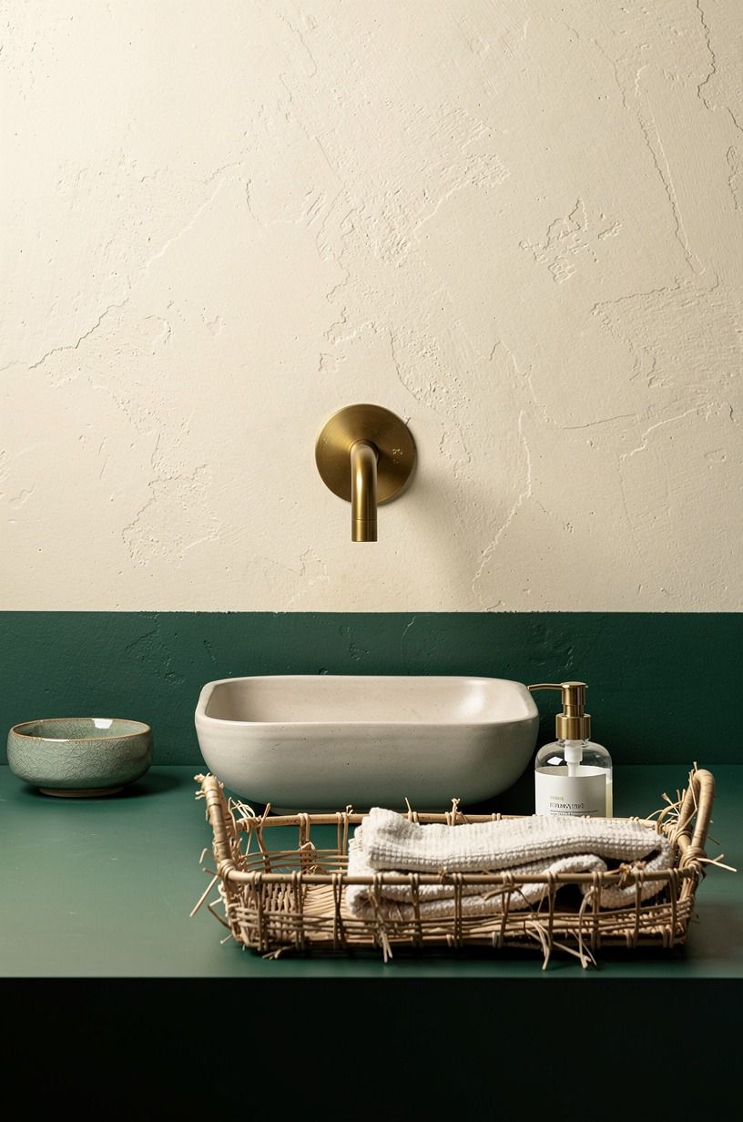 Install a wall faucet above a tiny basin
