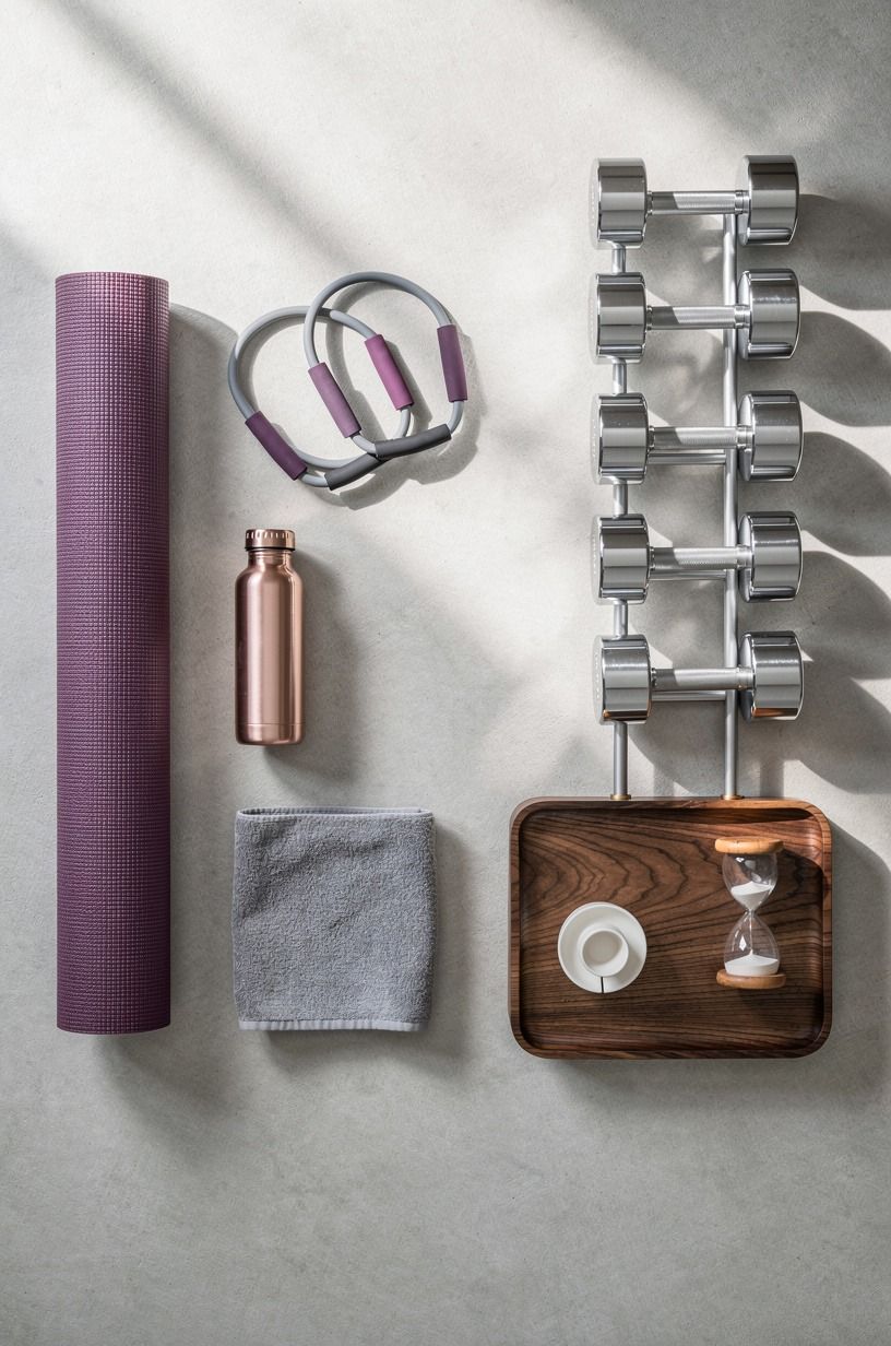 Tuck dumbbells into a slim vertical tower