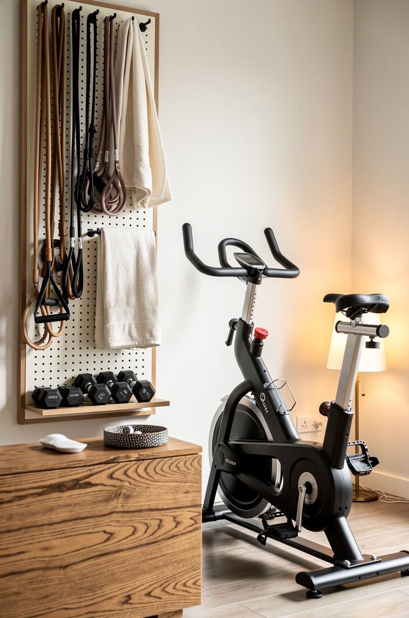 Frame the bike with a narrow pegboard