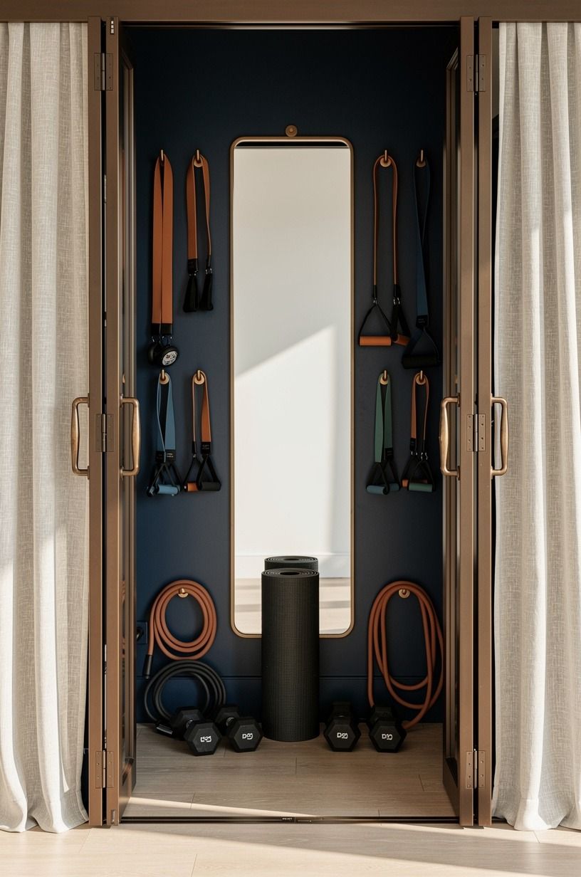 Can a closet gym really work behind bifold doors?