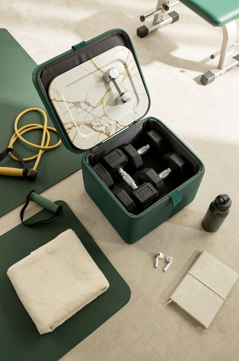 Hide weights inside a storage ottoman