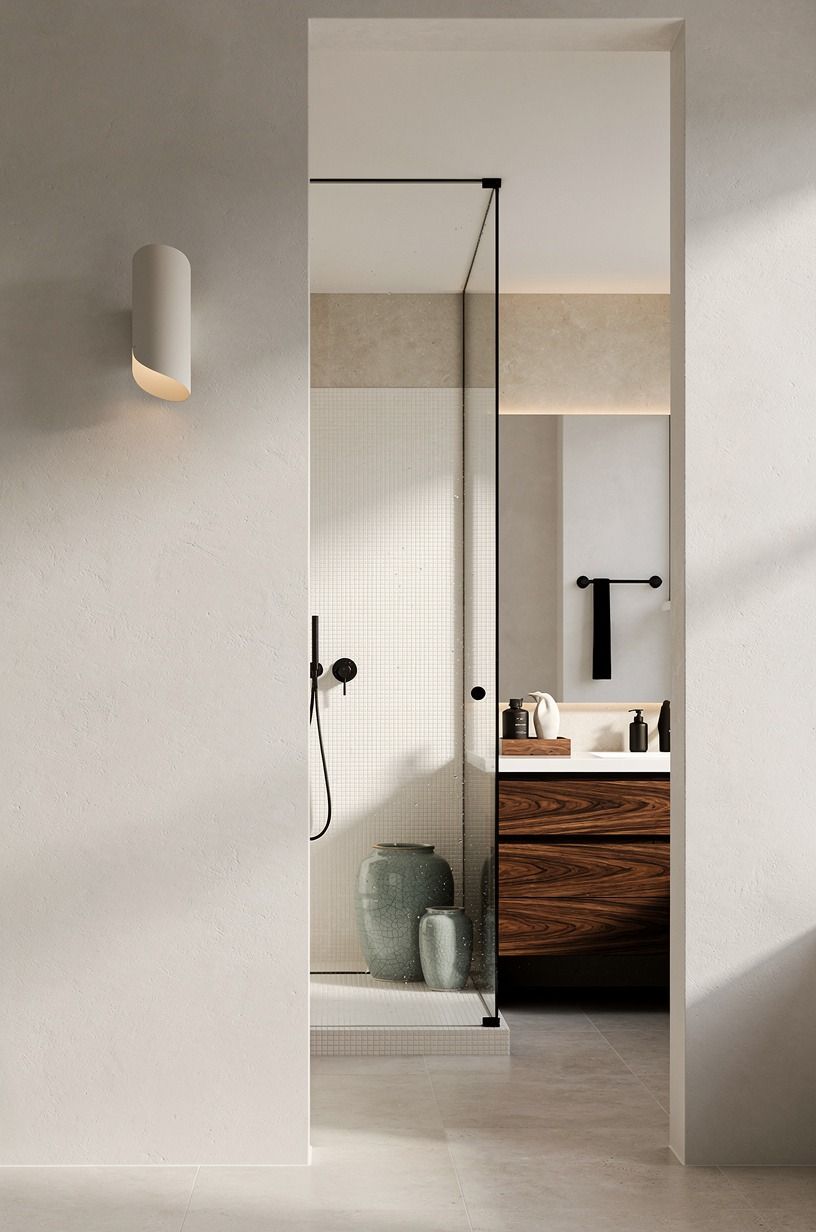 Finish with one sculptural wall sconce