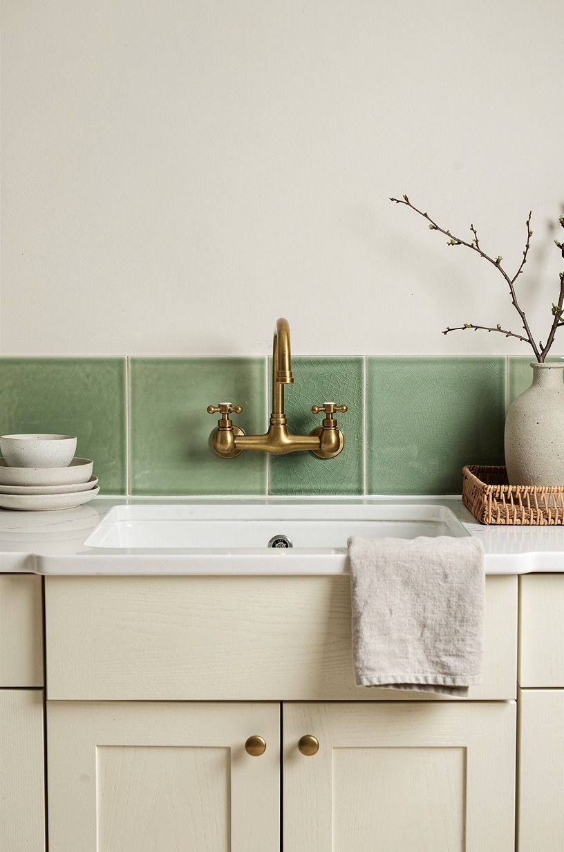 Paint the island a smoky sage green