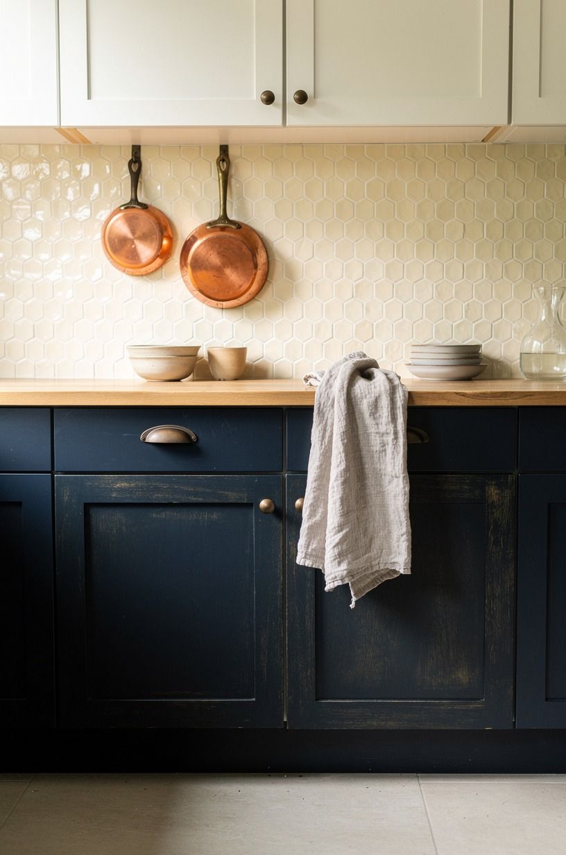 Mount sconces above narrow cottage shelves