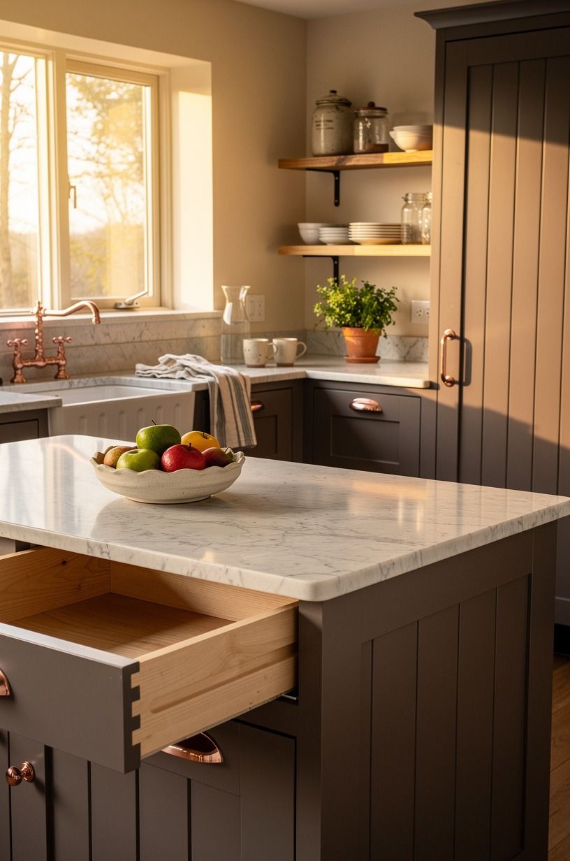 Choose a farmhouse sink with sharp edges