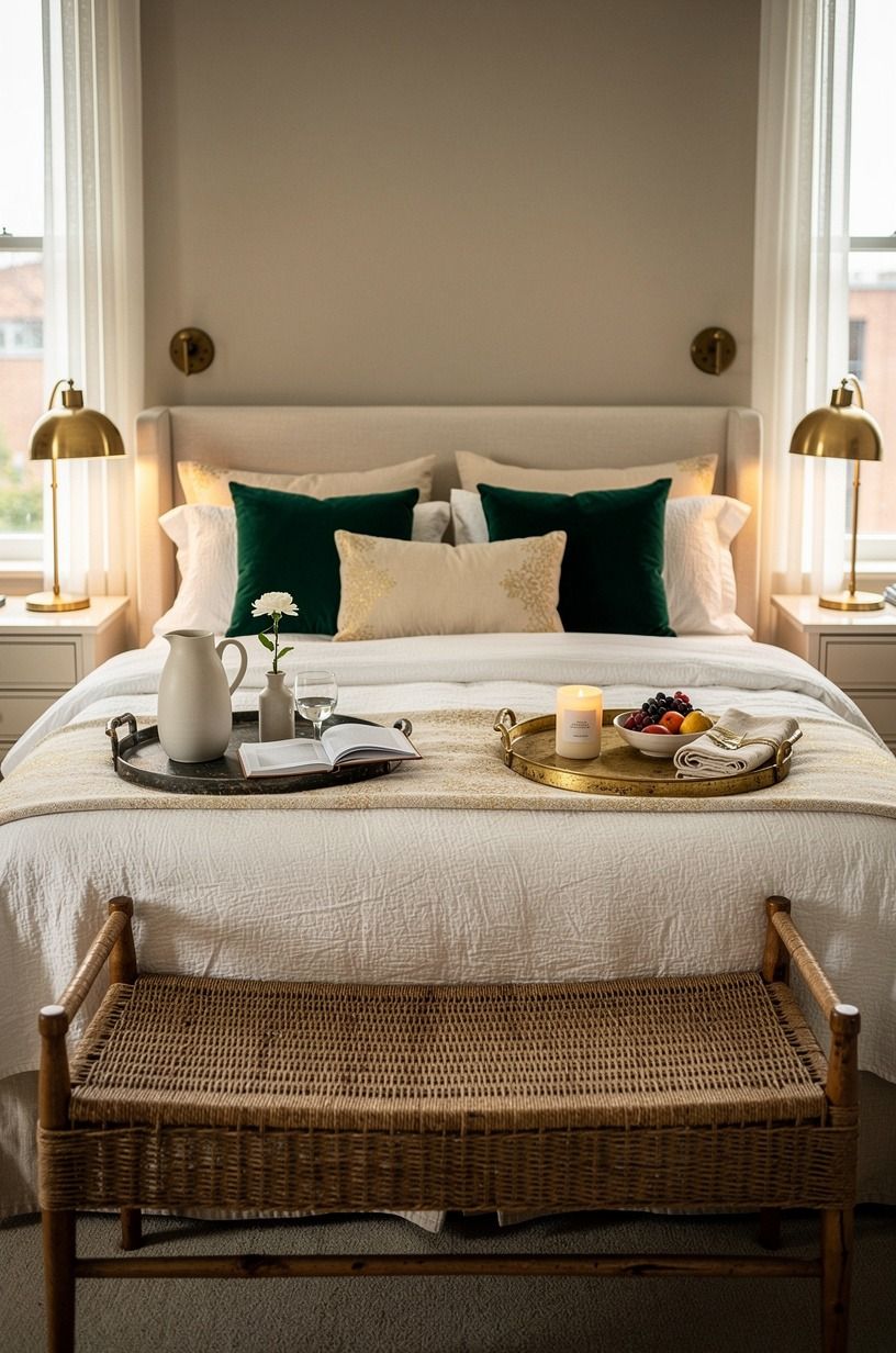 Style two trays on the nightstands