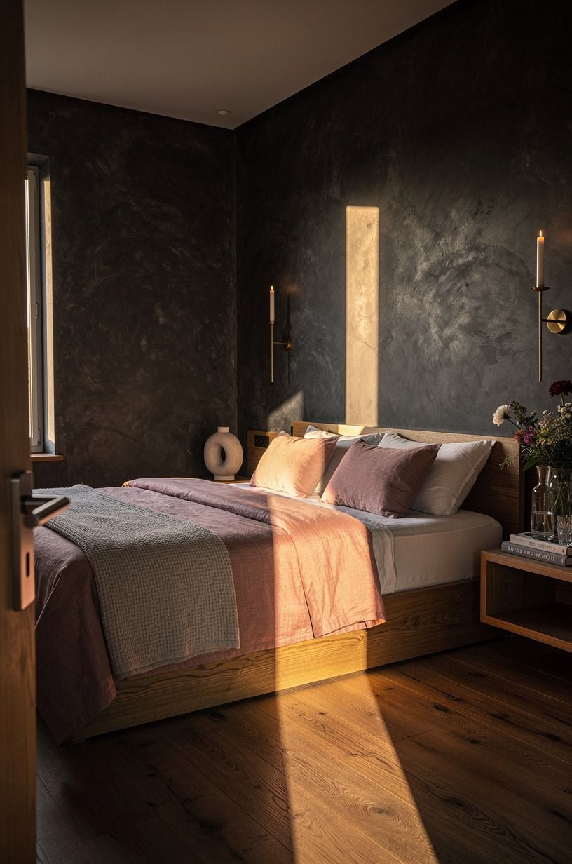 Hang candle sconces over each pillow