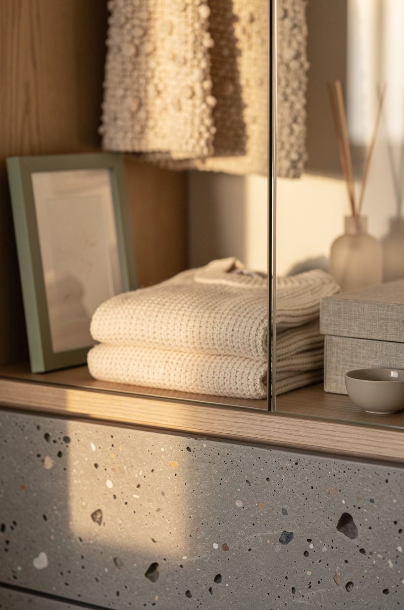 Use glass fronts for folded sweaters