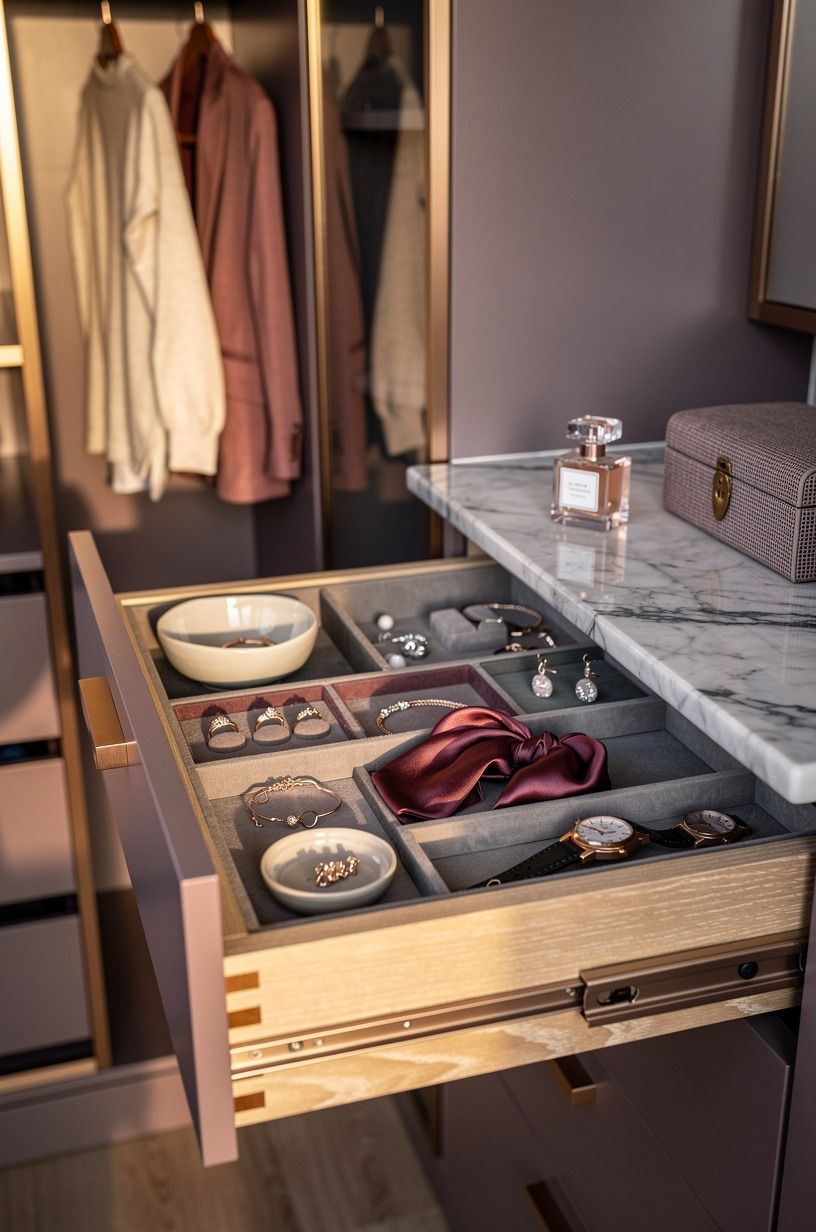 Install pull-out trays for daily jewelry