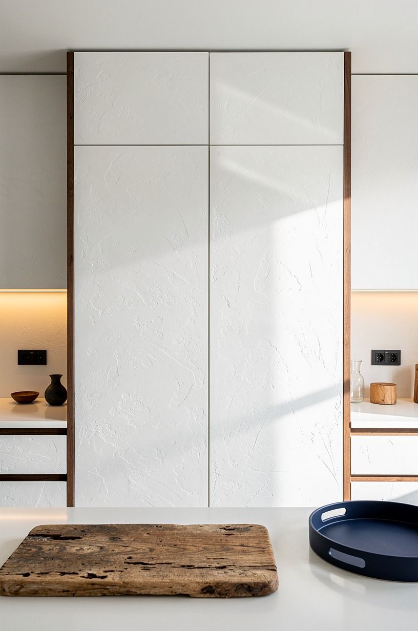 Hide appliances behind seamless white panels