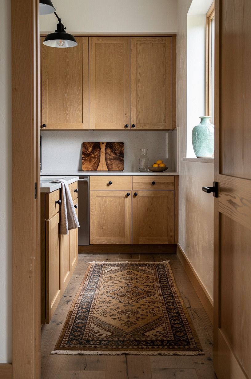Set a vintage runner through the galley