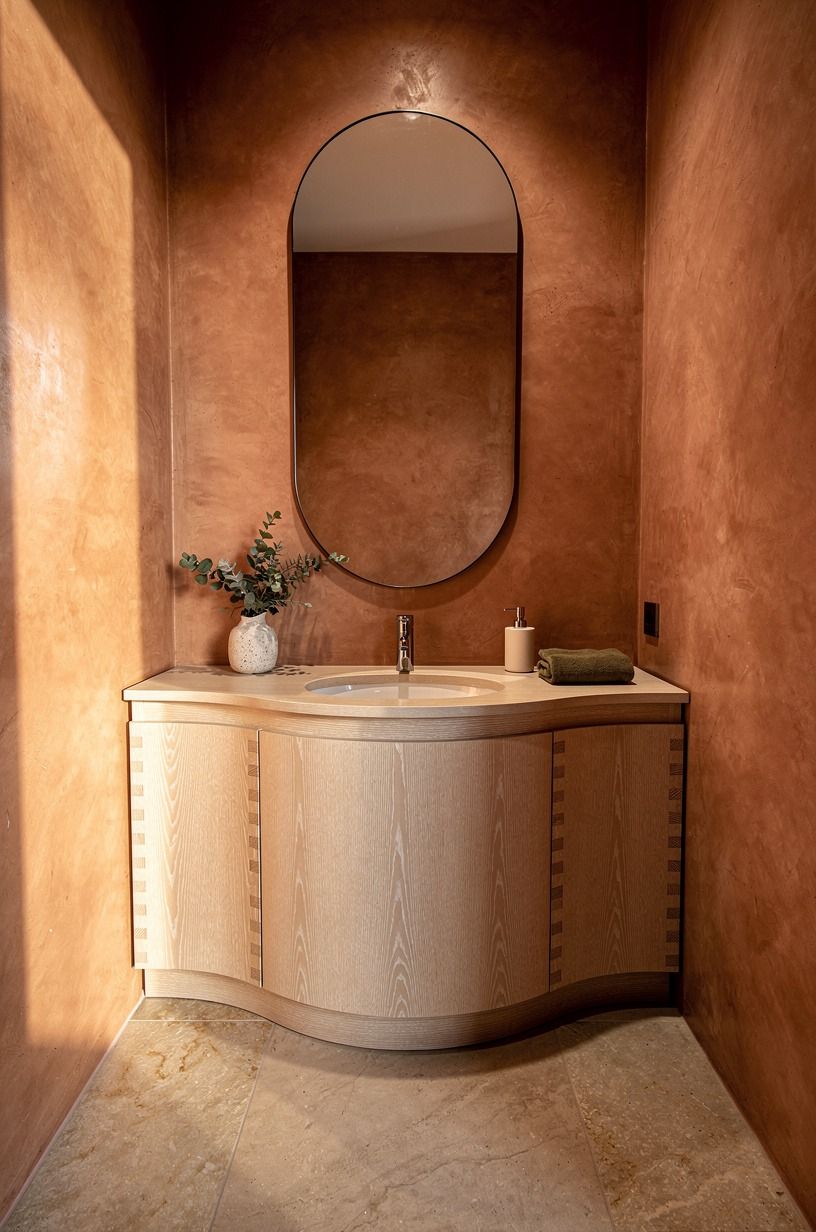Chose a curved vanity before anything else