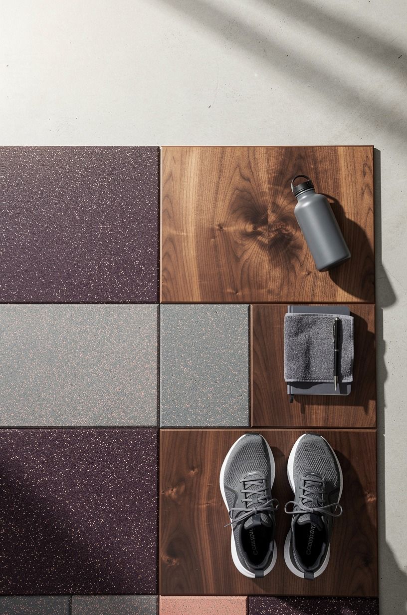 Lay rubber tiles in one clean grid
