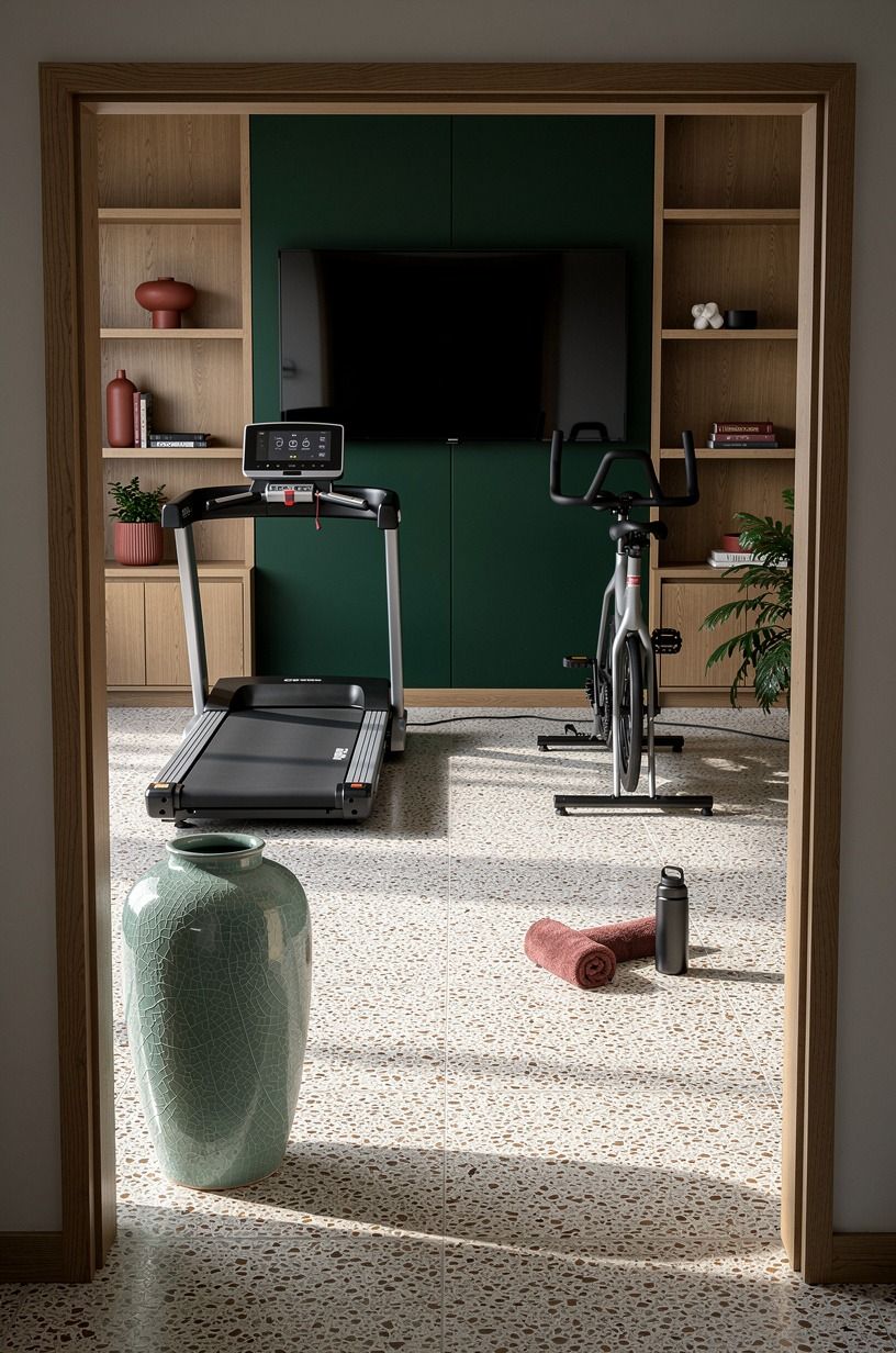 Mount the screen beside the cardio zone